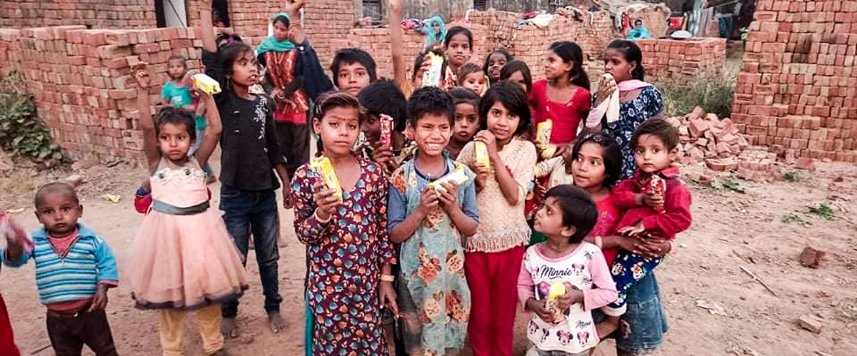 children with treats