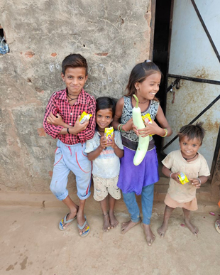 the kids always smile at food